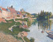 Riverbank,Petit-Andely (mk09) Paul Signac